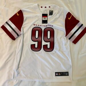 Nike NFLPA Washington Commanders Men's White and Burgundy Jersey